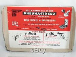 08f21 Rare Ancien Jeu De Tir En Boite D'origine Pistolet Pneuma-tir 500 + Cible