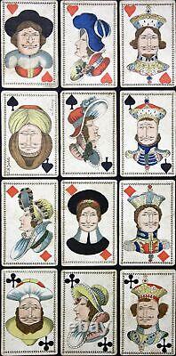 1822 Topsy Turvy Playing Cards Jeu de Cartes Ancien Game Pont Jeu Rare
