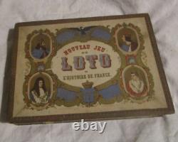 1855 Loto Histoire de France Lion Editeur 23 Cartons + Règle Jeu + jetons