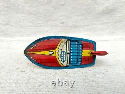 1930s Vintage TN Trademark Non 8 Racer Flottant Bateau Litho Penny Boite Jouet