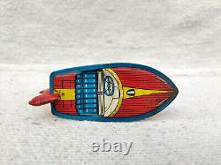 1930s Vintage TN Trademark Non 8 Racer Flottant Bateau Litho Penny Boite Jouet