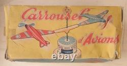 1950's Carrousel D'avions Dans Sa Boite Made In France