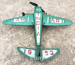 1952's Vintage Rare Amar Marque Vent Dessus Avion Boite Jouet- Fonctionne Bien