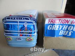 29H Vintage Kyowa Japon 49 Jouet Bus Greyhound Scenicruiser à Friction + Boite