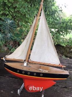 2 Anciens Voiliers de bassin Tirot Ref 500 bois Bateau vintage No Borda