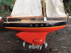 2 Anciens Voiliers de bassin Tirot Ref 500 bois Bateau vintage No Borda