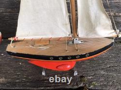 2 Anciens Voiliers de bassin Tirot Ref 500 bois Bateau vintage No Borda
