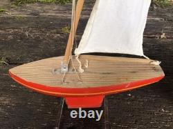 2 Anciens Voiliers de bassin Tirot Ref 500 bois Bateau vintage No Borda