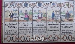 3 Puzzles anciens Les Départements en Action Matenet Bussière, vers 1880