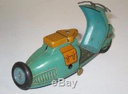 AE474 SCOOTER MIC M-I-C 1953 OYONNAX Tin Wind-up Scooter Vespa Motorcycle RARE
