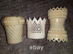 ANCIENNES PIECES DE JEU SCULTEES EN OS DE BOVIN XIXème DIEPPE