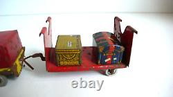ANCIEN CHARIOT DE GARE TÔLE Lg 18cm ANNÉES 30/50 ÉTAT DE JEU FONCTIONNE