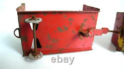 ANCIEN CHARIOT DE GARE TÔLE Lg 18cm ANNÉES 30/50 ÉTAT DE JEU FONCTIONNE