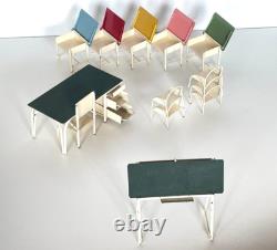ANCIEN JOUET ECOLE SALLE DE CLASSE MOBILIER STYLE INDUSTRIEL 1960's