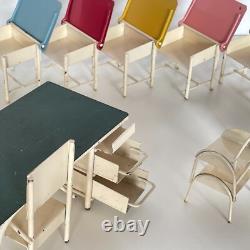 ANCIEN JOUET ECOLE SALLE DE CLASSE MOBILIER STYLE INDUSTRIEL 1960's