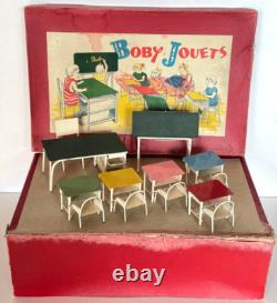 ANCIEN JOUET ECOLE SALLE DE CLASSE MOBILIER STYLE INDUSTRIEL 1960's