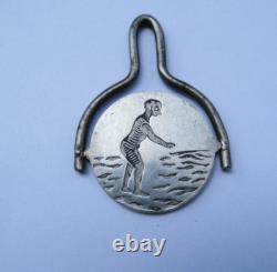 ANCIEN thaumatrope FRANCAIS érotique JEU JOUET OPTIQUE PRE-CINEMA Ca 1930 24 mm