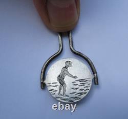 ANCIEN thaumatrope FRANCAIS érotique JEU JOUET OPTIQUE PRE-CINEMA Ca 1930 24 mm