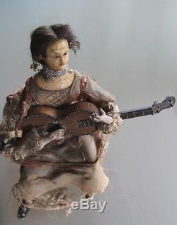 AUTOMATE THEROUDE mécanique La joueuse de guitare 1850 Jouet ancien XIX