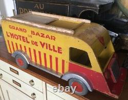 Ancien Camion Jouet Bois Grand Bazar De L'hôtel De Ville