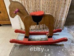 Ancien Cheval Bascule En Bois Annees 60 Jouet Ancien Pour Enfants Ou Decoration