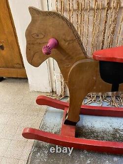 Ancien Cheval Bascule En Bois Annees 60 Jouet Ancien Pour Enfants Ou Decoration