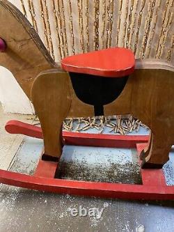 Ancien Cheval Bascule En Bois Annees 60 Jouet Ancien Pour Enfants Ou Decoration