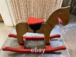 Ancien Cheval Bascule En Bois Annees 60 Jouet Ancien Pour Enfants Ou Decoration