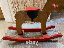 Ancien Cheval Bascule En Bois Annees 60 Jouet Ancien Pour Enfants Ou Decoration