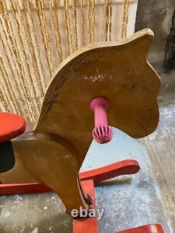 Ancien Cheval Bascule En Bois Annees 60 Jouet Ancien Pour Enfants Ou Decoration