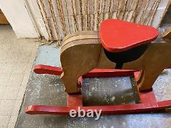 Ancien Cheval Bascule En Bois Annees 60 Jouet Ancien Pour Enfants Ou Decoration