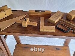 Ancien Etabli En Bois Outil Jouet enfant Déco Vintage