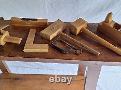 Ancien Etabli En Bois Outil Jouet enfant Déco Vintage
