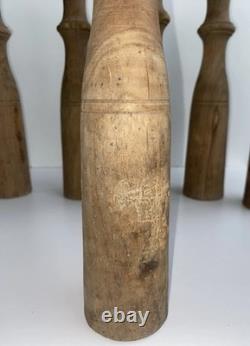 Ancien Grand Jeu de 8 Quilles en Bois de Bistrot, Café