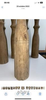 Ancien Grand Jeu de 8 Quilles en Bois de Bistrot, Café