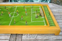 Ancien Jeu Babby Foot de table Vintage TECHNI-FOOT en Bois & Métal 90 cm