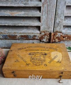 Ancien Jeu De Construction En Pierre 1900 Le Castor F&b Paris