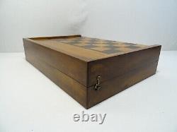 Ancien Jeu Echec Et Jacquet Trictrac Backgammon Coffret Bois Old Chess Game