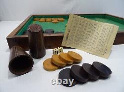 Ancien Jeu Echec Et Jacquet Trictrac Backgammon Coffret Bois Old Chess Game