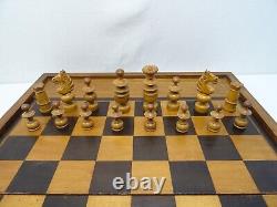 Ancien Jeu Echec Et Jacquet Trictrac Backgammon Coffret Bois Old Chess Game