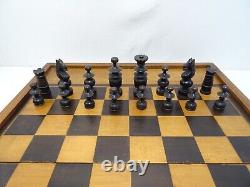 Ancien Jeu Echec Et Jacquet Trictrac Backgammon Coffret Bois Old Chess Game