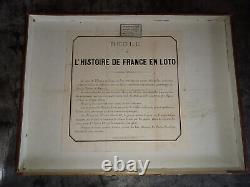Ancien Jeu LOTO ROSENFELD Complet Loto HISTOIRE DE FRANCE vers 1861 -Defauts