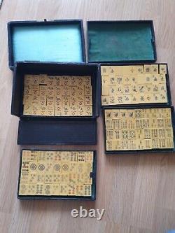 Ancien Jeu Mahjong Ma Jong Antique Chinese