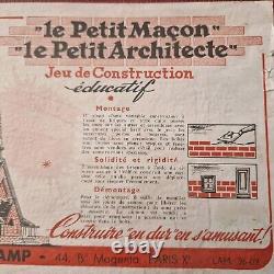 Ancien Jeu de construction Le Petit Architecte / Maçon. Jouet LONGCHAMP 1950