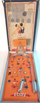 Ancien Jeu en Bois Le Basket Français Années 40 Samud Jeu de Table Flipper