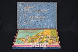Ancien Jeu puzzle bois La FRANCE par départements patience géographie 5142 XIX