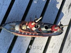 Ancien Jouet Bateau en Tôle OROBR GERMANY Toy Battleship Kriegschiff 1910/1920