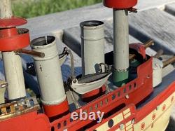 Ancien Jouet Bateau en Tôle OROBR GERMANY Toy Battleship Kriegschiff 1910/1920