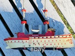 Ancien Jouet Bateau en Tôle OROBR GERMANY Toy Battleship Kriegschiff 1910/1920