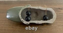 Ancien Jouet JRD Hors Bord Canot Bateau en composite monté sur 3 Billes Motrices